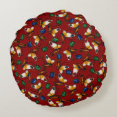 オレンジ色の白い蝶、エメラルド、赤のサファイア ラウンドクッション (裏面)