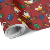 オレンジ色の白い蝶、エメラルド、赤のサファイア ラッピングペーパー (ロールコーナー)