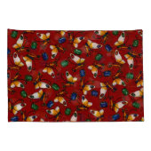 オレンジ色の白い蝶、エメラルド、赤のサファイア 枕カバー (裏面-右)