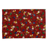 オレンジ色の白い蝶、エメラルド、赤のサファイア 枕カバー (正面右)