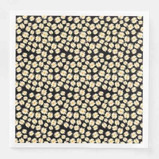 オレンジ色の白い黒いデイジーの花柄 (正面)