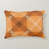オレンジ色の白から茶色の円、正方形を形成 アクセントクッション (正面)