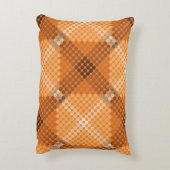 オレンジ色の白から茶色の円、正方形を形成 アクセントクッション (裏面(縦))