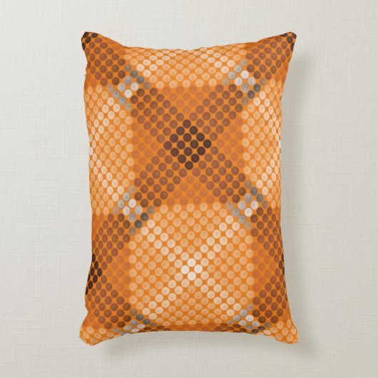 オレンジ色の白から茶色の円、正方形を形成 アクセントクッション (正面(垂直))