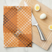 オレンジ色の白から茶色の円、正方形を形成 キッチンタオル (四つ折り)