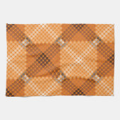 オレンジ色の白から茶色の円、正方形を形成 キッチンタオル (横)