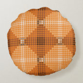 オレンジ色の白から茶色の円、正方形を形成 ラウンドクッション (裏面)