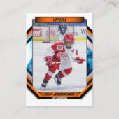 オレンジ色の白でアイスホッケークールトレーディングカード 名刺 (正面)