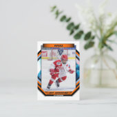 オレンジ色の白でアイスホッケークールトレーディングカード 名刺 (スタンド正面)