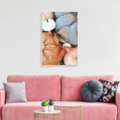 オレンジ色の白と青のカボチャ キャンバスプリント (インサイチュ (リビング))