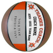 オレンジ色の白と黒のバスケットボールコーチのギフト バスケットボール (縦)