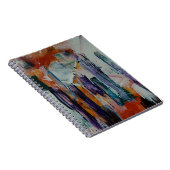 オレンジ色の白と黒の抽象芸術絵画 ノートブック (右側)