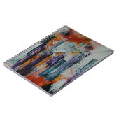 オレンジ色の白と黒の抽象芸術絵画 ノートブック (左側)