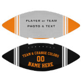 オレンジ色の白の黒カスタマイズか自分のサッカー アメリカンフットボール (パネル)