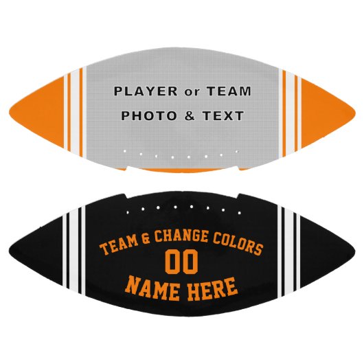 オレンジ色の白の黒カスタマイズか自分のサッカー アメリカンフットボール (パネル)