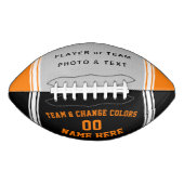 オレンジ色の白の黒カスタマイズか自分のサッカー アメリカンフットボール (正面)