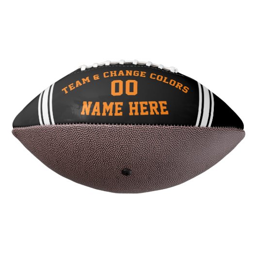オレンジ色の白の黒カスタマイズか自分のサッカー アメリカンフットボール (回転270)