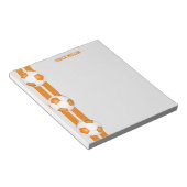 オレンジ色の白チームカラーズサッカーカスタムコーチ ノートパッド (アングル)