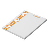 オレンジ色の白チームカラーズサッカーカスタムコーチ ノートパッド (回転)