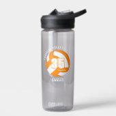 オレンジ色の白バレーボールチームの色アスリート名 ウォーターボトル (左面)