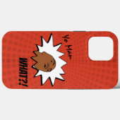 オレンジ色の白ヨーマンマグショット漫画 Case-Mate iPhoneケース (裏面 (横))