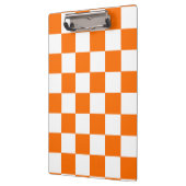 オレンジ色の白市松模様にいチェックパターン クリップボード (左)