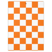 オレンジ色の白市松模様にいチェックパターン クリップボード (裏面)
