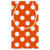 オレンジ色の白水玉模様 スモールペーパーバッグ (裏面)