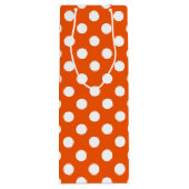 オレンジ色の白水玉模様 ワインギフトバッグ (裏面)