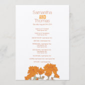 オレンジ色の白菊の結婚式プログラム プログラム (正面)