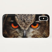 オレンジ色の目を持つ上に閉じたフクロウ Case-Mate iPhoneケース (裏面(横))