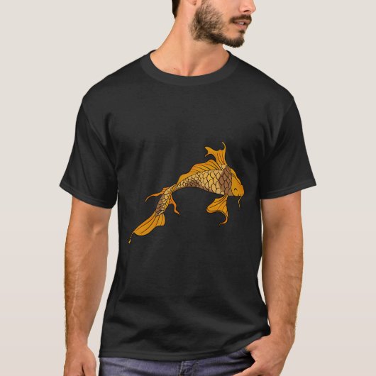 オレンジ色の睡蓮の鯉 Tシャツ (正面)