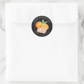 オレンジ色の石鹸ラベル ラウンドシール (バッグ)