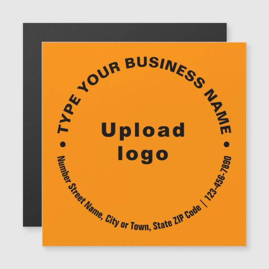 オレンジ色の磁気カード上の循環ビジネス文字 (正面/裏面)