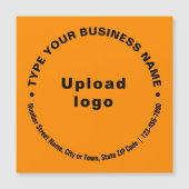 オレンジ色の磁気カード上の循環ビジネス文字 (正面)