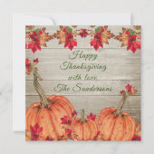 オレンジ色の秋のカボチャと紅葉 (正面)