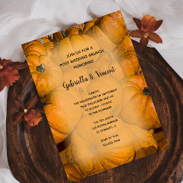 オレンジ色の秋のカボチャ ポストウェディング ブランシュ 招待状