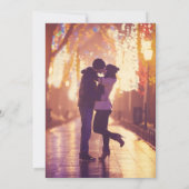 オレンジ色の秋の山のウェディングフォトセーブデート セーブザデート (裏面)