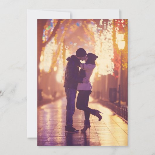 オレンジ色の秋の山のウェディングフォト Save the Date セーブザデート (裏面)