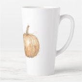 オレンジ色の秋の干し草のパンプキン カフェラテマグ (右)