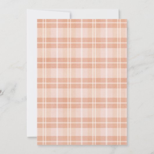 オレンジ色の秋の格子模様のフレンドリディナー 招待状 (裏面)