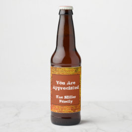 オレンジ色の秋の色彩鑑賞に感謝 ビールラベル