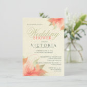 オレンジ色の秋の花のウェディングシャワー招待状 招待状 (スタンド正面)