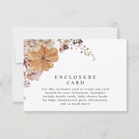 オレンジ色の秋カボチャのエンクロージャカードテンプレート サンキューカード (正面)