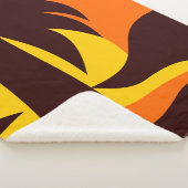 オレンジ色の空に夕日のヤシの木 シェルパブランケット (3/4)