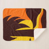 オレンジ色の空に夕日のヤシの木 シェルパブランケット (正面(横))