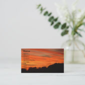 オレンジ色の空の風景 名刺 (スタンド正面)