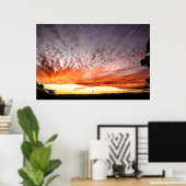 オレンジ色の空 ポスター (ホームオフィス)