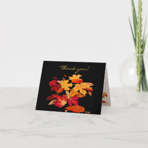 オレンジ色の紅色の紅葉ありがとう サンキューカード