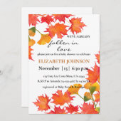 オレンジ色の紅葉の赤男女兼用ちゃんシャワー 招待状 (正面/裏面)